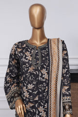Malika by Sada Bahar Stitched 3 Piece Emb Festive Suit-D-4005-Black
