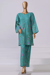 Sada Bahar Stitched 2 Piece Mid Summer Co Ords Lawn Suit-D-5041-Ferozi