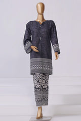 Sada Bahar Stitched 2 Piece Mid Summer Co Ords Lawn Suit-D-5047-Black