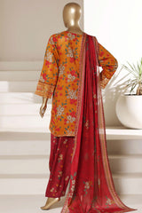Malika By Sada Bahar Stitched 3 Piece Emb Lawn With Shalwar Suit-D-5066-GOLDEN