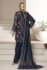 Malika By Sada Bahar Stitched 3 Piece Emb Lawn With Shalwar Suit-D-5070-BLUE