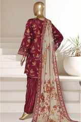 Malika By Sada Bahar Stitched 3 Piece Emb Lawn With Shalwar Suit-D-5085-MARJANDA