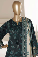 Malika By Sada Bahar Stitched 3 Piece Emb Lawn With Shalwar Suit-D-5088-B.GREEN