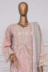 Signature By Sada Bahar Stitched 3 Piece Festive Emb Lawn Suit-D-5208-Pink