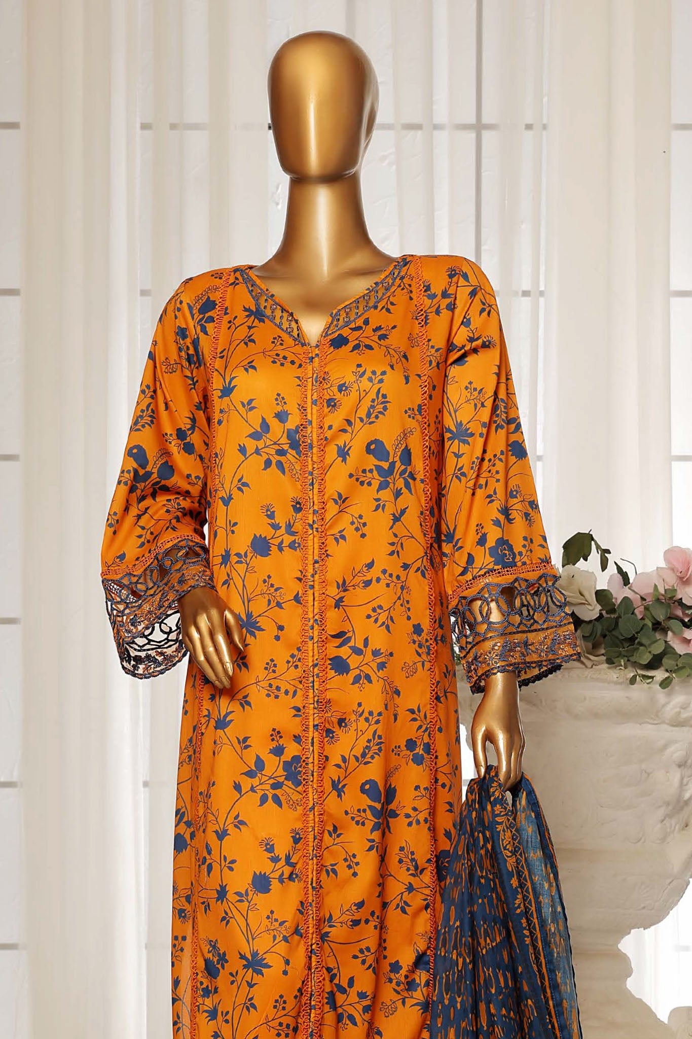 Sada Bahar Stitched 3 Piece Festive Emb Lawn Vol-01 Collection'2025-D-5288-Golden