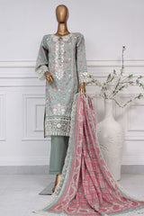 Signature By Sada Bahar Stitched 3 Piece Festive Emb Lawn Suit-D-5340-Mint