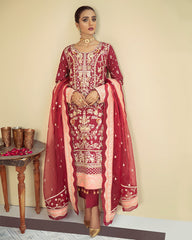 Gulaal Unstitched 3 Piece Luxury Formals Collection'2021-Zareen Embroidered Net 3-Piece Suit D-06
