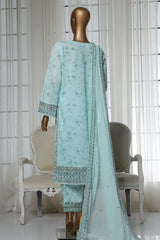 Malika By Sada Bahar Stitched 3 Piece Emb Festive Vol-02 Suit-D-61-Sky