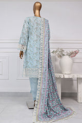 Signature By Sada Bahar Stitched 3 Piece Festive Emb Lawn Suit-D-6121-Sky