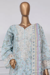 Signature By Sada Bahar Stitched 3 Piece Festive Emb Lawn Suit-D-6121-Sky