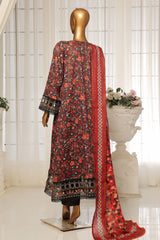 Sada Bahar Stitched 3 Piece Festive Emb Lawn Vol-01 Suit-D-6123-Black