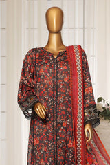 Sada Bahar Stitched 3 Piece Festive Emb Lawn Vol-01 Suit-D-6123-Black