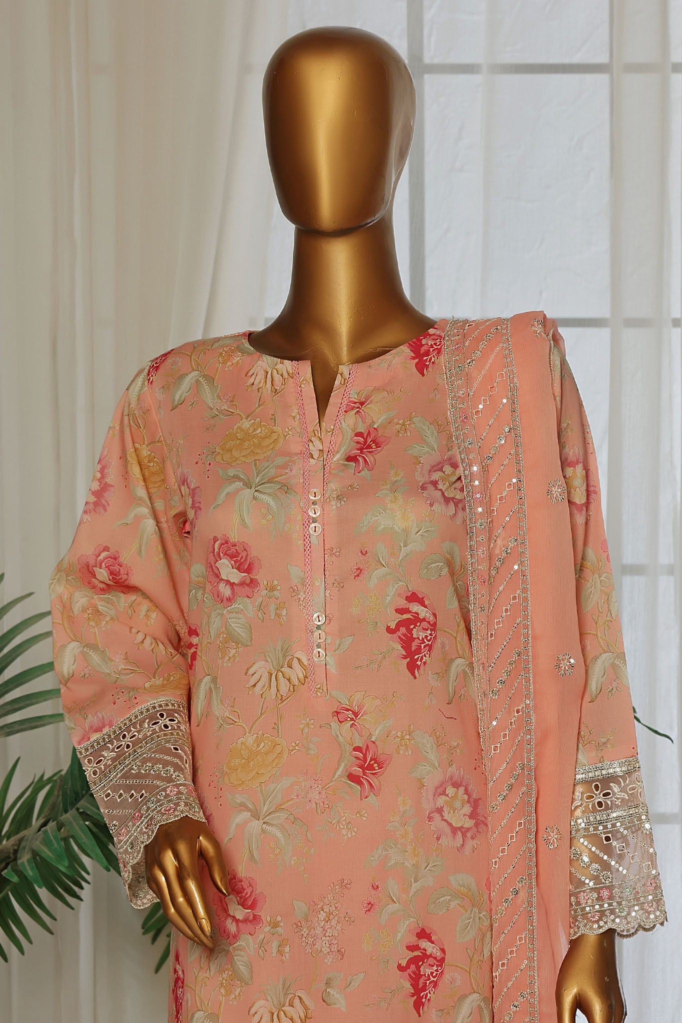 Malika By Sada Bahar Stitched 3 Piece Emb Festive Vol-02 Collection'2025-D-62-Pink