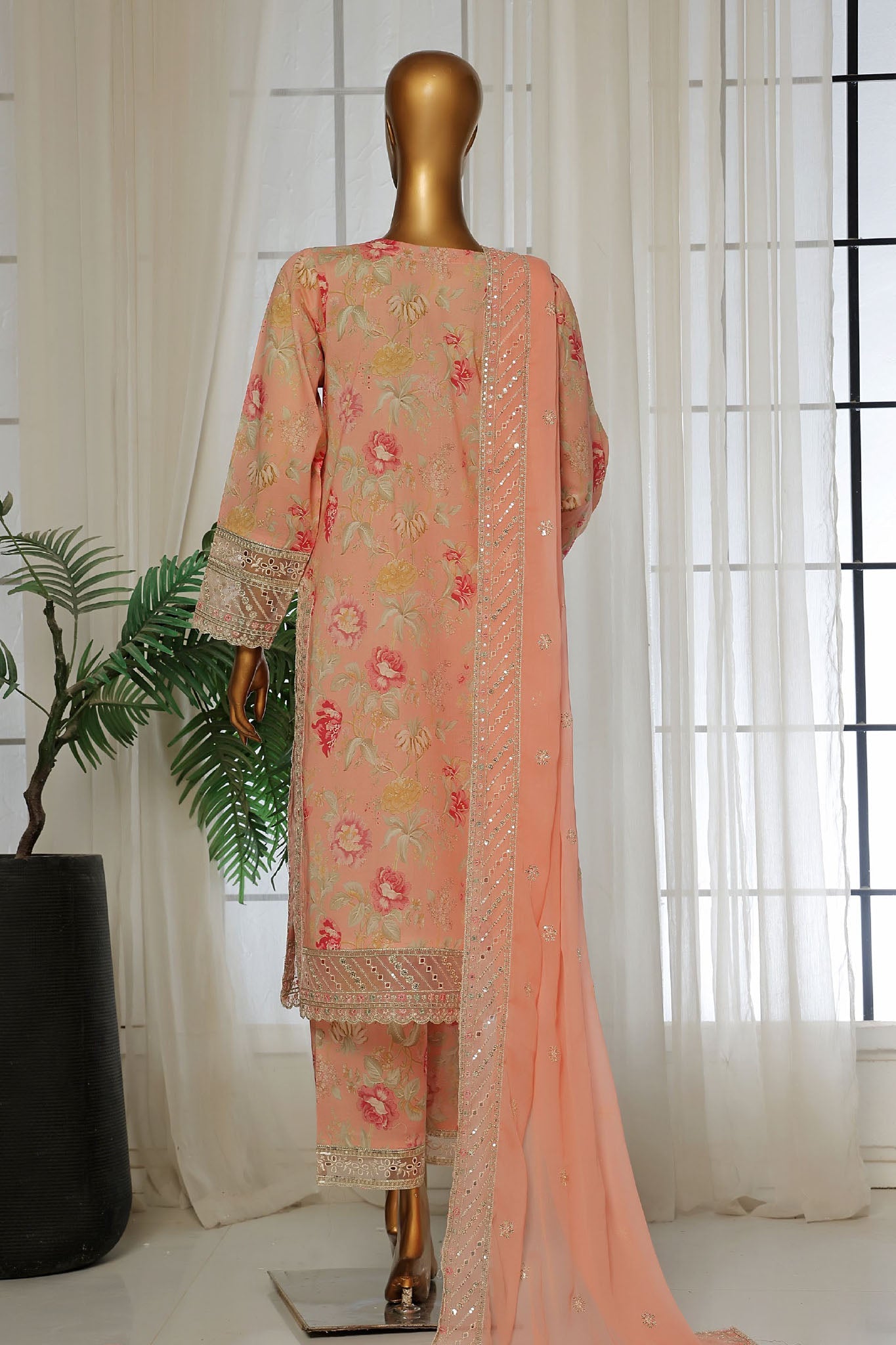 Malika By Sada Bahar Stitched 3 Piece Emb Festive Vol-02 Collection'2025-D-62-Pink