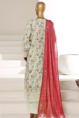 Sada Bahar Stitched 3 Piece Festive Emb Lawn With Fancy Dupatta Vol-01 Suit-D-642 GREEN