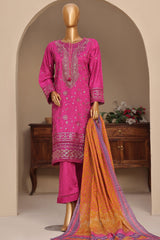 Sada Bahar Stitched 3 Piece Premium Emb & Printed Lawn Suit-D-648-Magenta