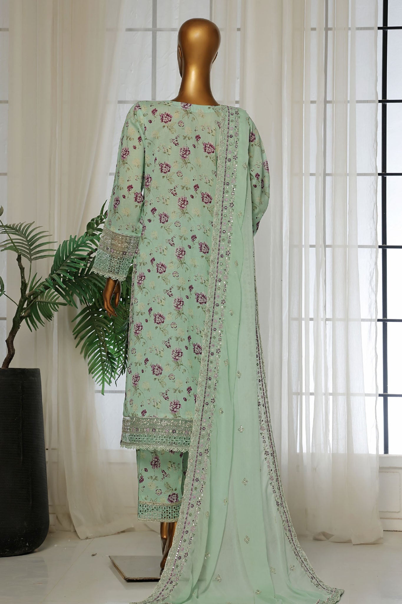Malika By Sada Bahar Stitched 3 Piece Emb Festive Vol-02 Collection'2025-D-65-Mint