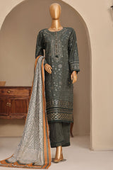Sada Bahar Stitched 3 Piece Premium Emb & Printed Lawn Suit-D-653-Mehndi