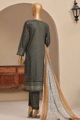Sada Bahar Stitched 3 Piece Premium Emb & Printed Lawn Suit-D-653-Mehndi