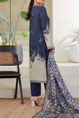 Aizal Stitched 3 Piece Printed Lawn Suit-A-P-656-BLUE