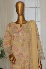 Malika By Sada Bahar Stitched 3 Piece Emb Festive Vol-02 Collection'2025-D-66-Yellow