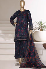 Malika By Sada Bahar Stitched 3 Piece Festive Lawn Vol-01 Suit-D-67-BLUE