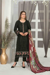 Esin by Tawakkal Semi Stitched 3 Piece Embroidered Laserkari Suit-E-7491