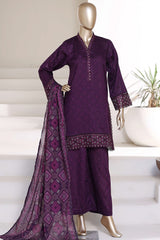 Malika By Sada Bahar Stitched 3 Piece Festive Emb Lawn Vol-02 Suit-D-78-B-Purple