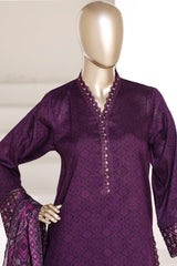Malika By Sada Bahar Stitched 3 Piece Festive Emb Lawn Vol-02 Suit-D-78-B-Purple