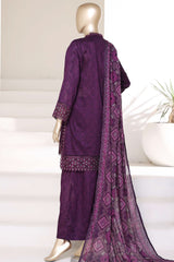 Malika By Sada Bahar Stitched 3 Piece Festive Emb Lawn Vol-02 Suit-D-78-B-Purple