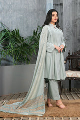 Espoir by Tawakkal Unstitched 3 Piece Leather Peach Winter Suit-E-7975