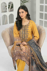 Namah by Tawakkal Unstitched 3 Piece Emb Digital Print Staple Linen Suit-N-8009