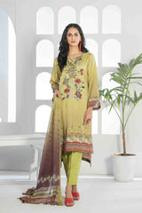 Namah by Tawakkal Unstitched 3 Piece Emb Digital Print Staple Linen Suit-N-8010