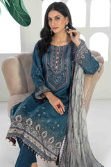 Namah by Tawakkal Unstitched 3 Piece Emb Digital Print Staple Linen Suit-N-8011