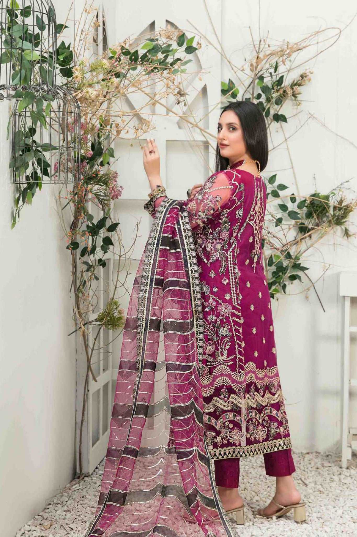 Amani by Tawakkal Semi Stitched 3 Piece Formal Collection'2023-AS-8325