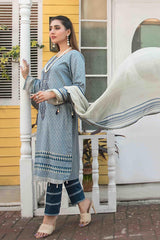 Tehzeeb by Tawakkal Unstitched 3 Piece Emb Lawn Print Suit-T-8752