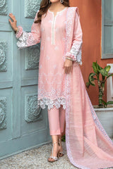 Orla by Tawakkal Semi Stitched 3 Piece Emb Lawn Suit-O-8858
