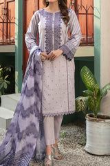 Orla by Tawakkal Semi Stitched 3 Piece Emb Lawn Suit-O-8855