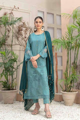 Afsaneh by Tawakkal Semi Stitched 3 Piece Jacquard Lawn Collection'2023-A-8867