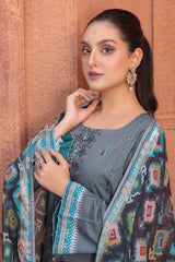 Saaja by Tawakkal Unstitched 3 Piece Emb Digital Print Lawn Suit-S-8893