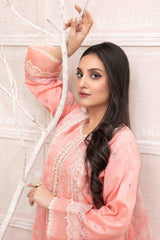 Niesha by Tawakkal Semi Stitched 3 Piece Emb Slub Lawn Suit-N-8957