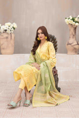 Niesha by Tawakkal Semi Stitched 3 Piece Emb Slub Lawn Suit-N-8960