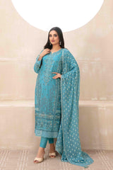 Niesha by Tawakkal Semi Stitched 3 Piece Emb Slub Lawn Suit-N-8961