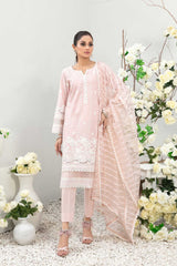 Gardenia by Tawakkal Semi Stitched 3 Piece Fancy Emb Lawn Suit-G-8966