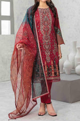 Zareesh by Tawakkal Semi Stitched 3 Piece Emb Fancy Suit-Z-9012