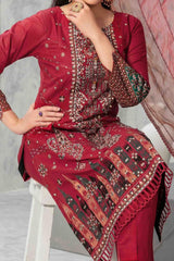 Zareesh by Tawakkal Semi Stitched 3 Piece Emb Fancy Suit-Z-9012
