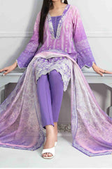 Zuha By Tawakkal Unstitched 3 Piece Emb Lawn Print Suit-D-9023