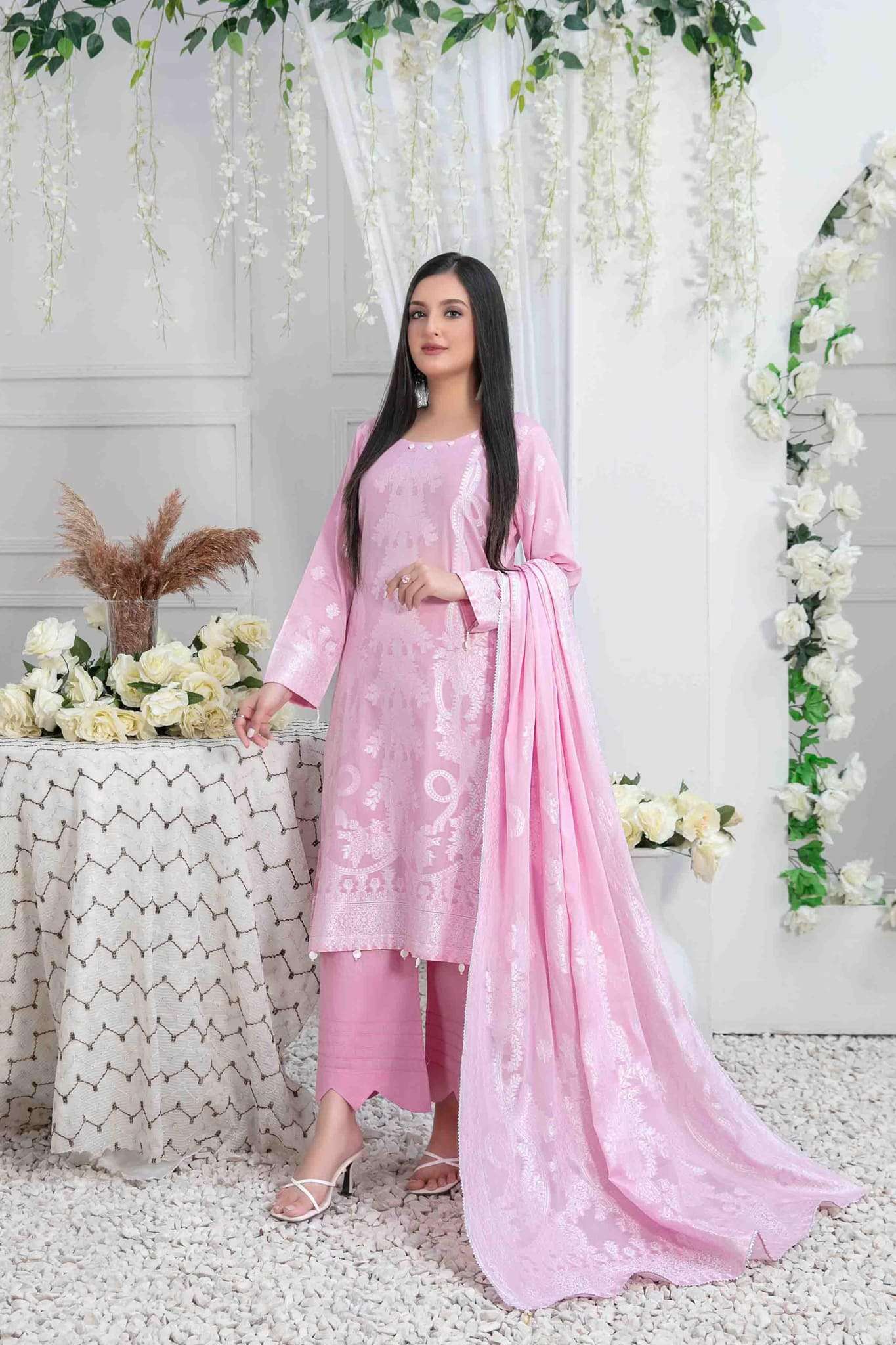 Afra by Tawakkal Unstitched 3 Piece Broshia Banarsi Lawn Collection'2023-A-9204
