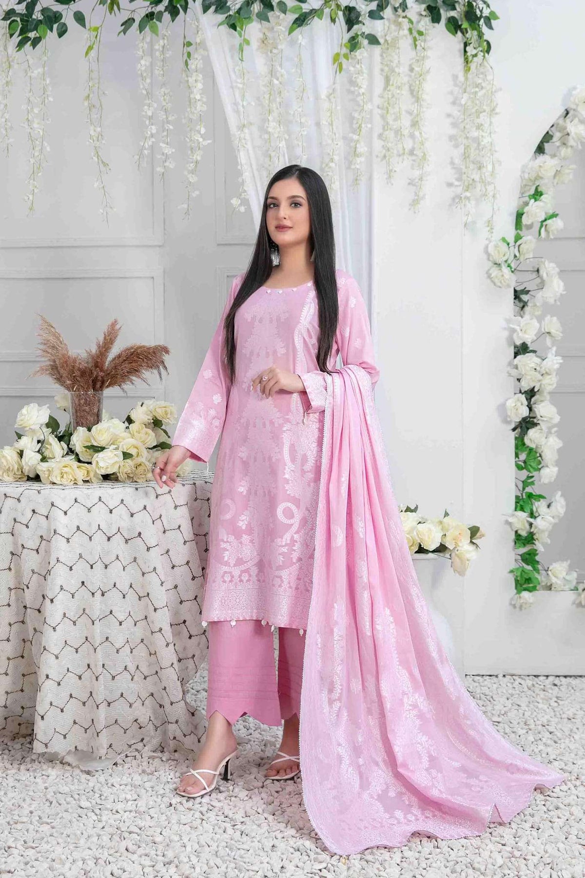 Afra by Tawakkal Unstitched 3 Piece Broshia Banarsi Lawn Collection'2023-A-9204