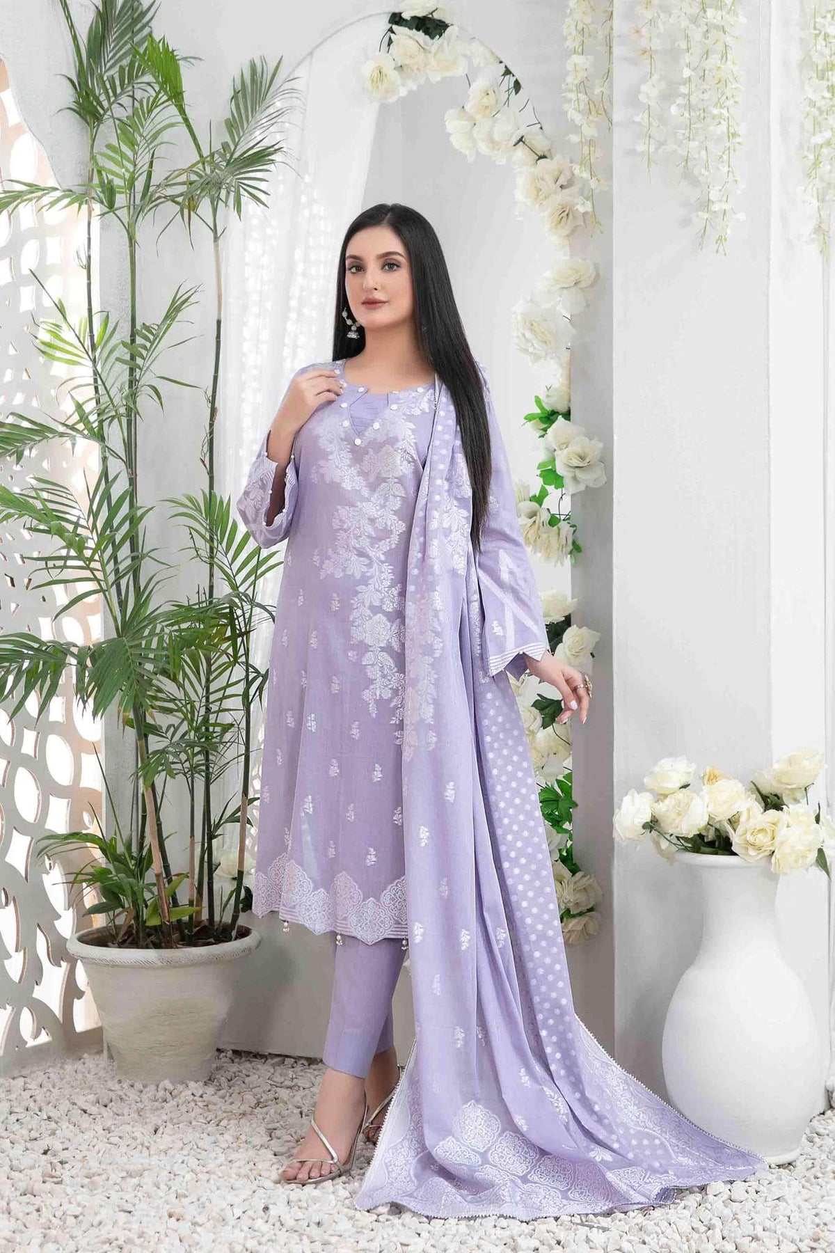 Afra by Tawakkal Unstitched 3 Piece Broshia Banarsi Lawn Collection'2023-A-9205
